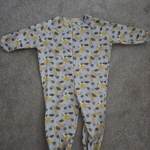 Banana Print Kids Footie Pajamas